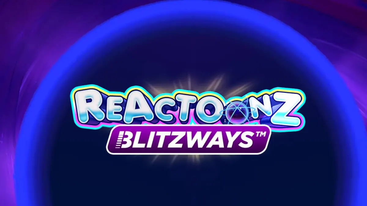 Tampilan visual slot Reactoonz Blitzways dengan karakter alien berwarna-warni di latar belakang kosmik.